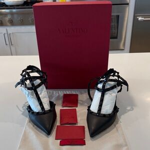 Black Valentino Garavani 65mm Ankle-Strap Pumps